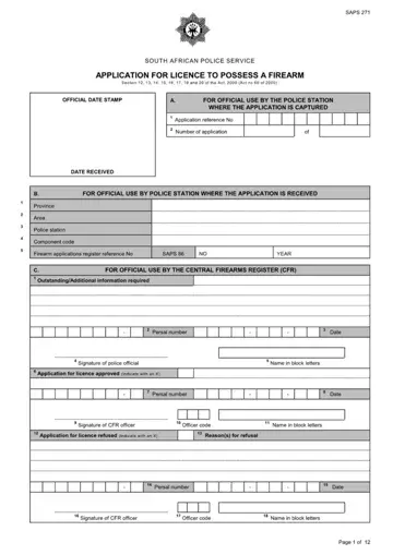 Saps 271 Application Form Preview
