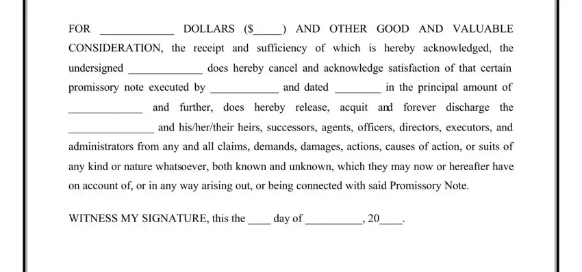 step 1 to filling out satisfaction of promissory note