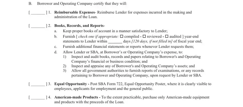 part 4 to entering details in llc certification for sba loan