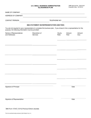 SBA 1010C Form Preview