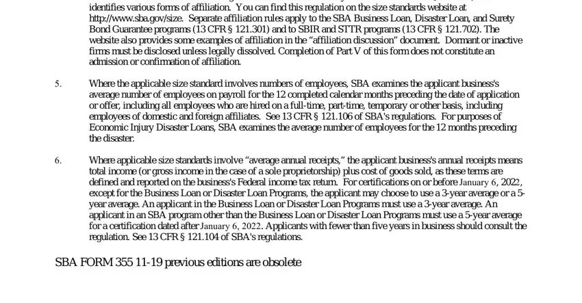 filling in sba forms part 1