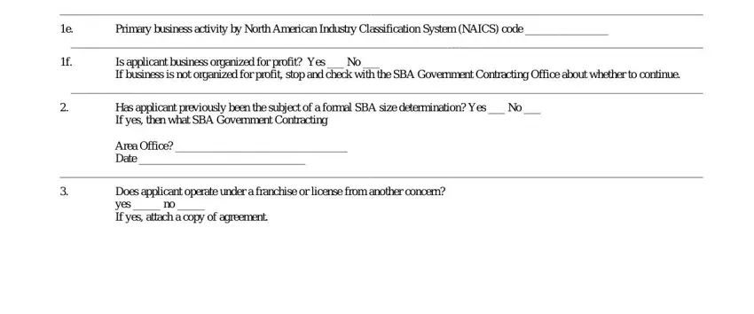 Completing sba forms stage 4