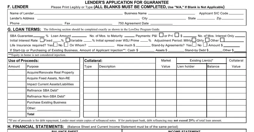 Entering details in sba forms stage 4