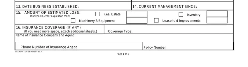 Completing disaster business loan form stage 3