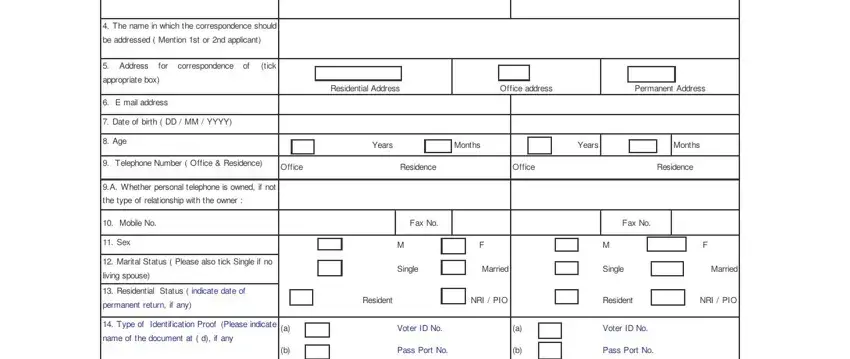 Entering details in sbi education loan application form step 2