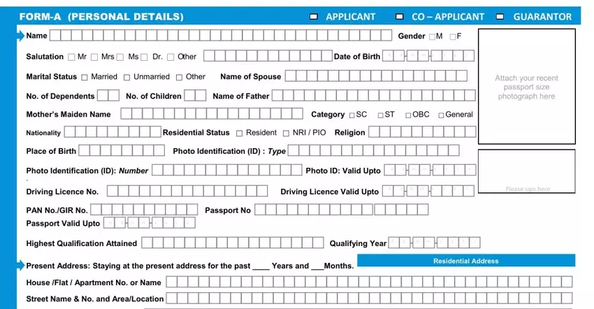 Completing sbi home loan application form download part 2
