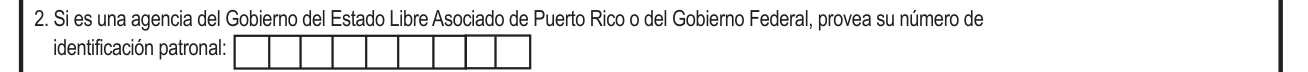 Modelo SC 2916 example filled out, line 2, agencia del Gobierno
