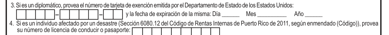 Modelo SC 2916 example filled out, line 3, diplomático