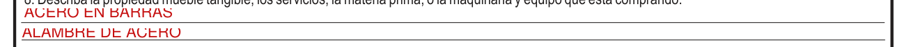 Modelo SC 2916 example filled out, line 8, Describa