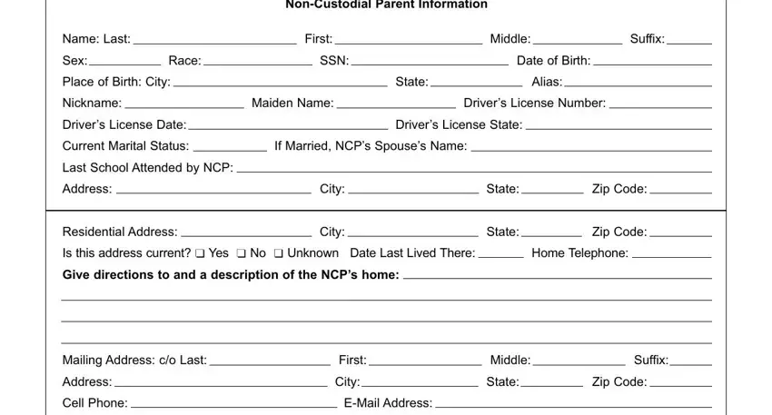 step 5 to entering details in Sc Application Child