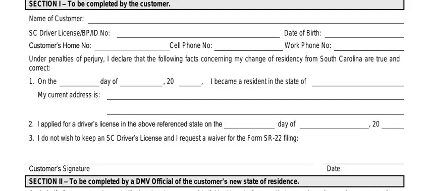 stage 1 to filling in south carolina dl222 form