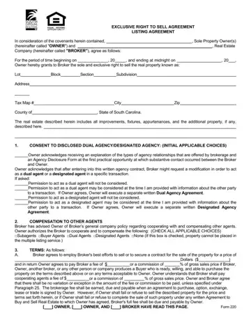 SC Real Estate Listing Agreement Form Preview
