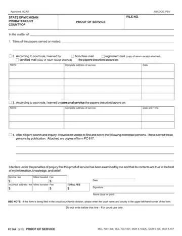 Scao Form Proof Of Service Preview