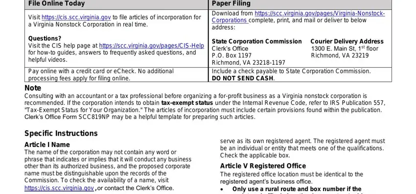 filling out articles of incorporation ngo virginia step 1