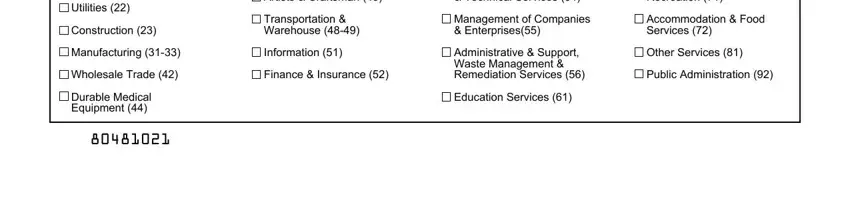 form scdor sc form Utilities, Construction, Artists  Craftsman, Transportation  Warehouse, Manufacturing, Information, Wholesale Trade, Finance  Insurance, Durable Medical Equipment, Professional Scientific  Technical, Arts Entertainment  Recreation, Management of Companies, Accommodation  Food Services, Administrative  Support Waste, and Education Services fields to complete