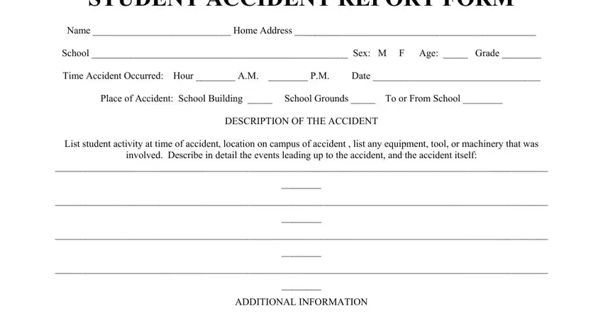accident report form school empty fields to consider