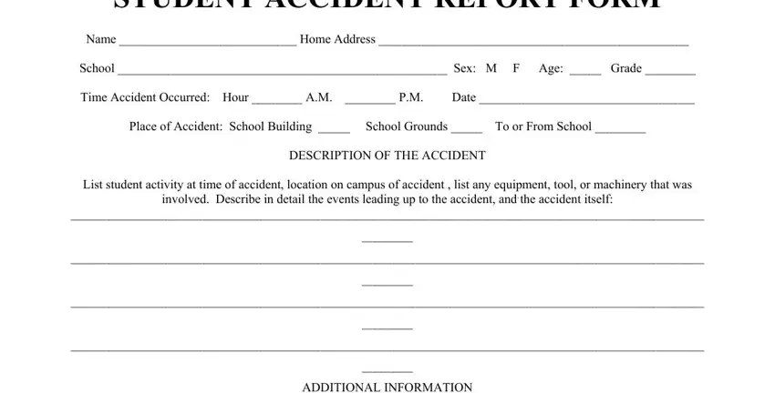 student injury report template empty fields to consider