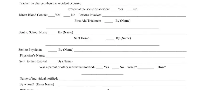 Finishing accident report form school stage 2