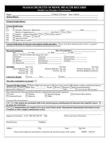 School Health Record Form Preview