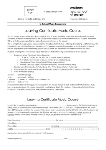 School Leaving Certificate Sample Form Preview