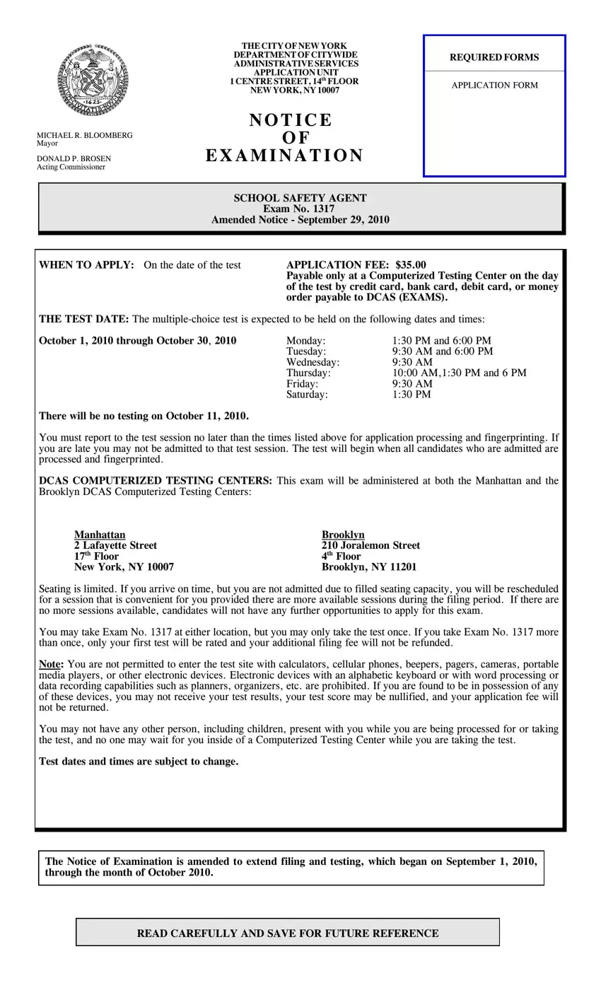 School Safety Agent Practice Exam first page preview