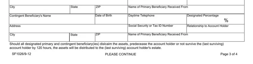 Filling out form fill in print out for transfer of death deed stage 4