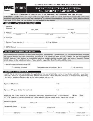 Scrie Adjustment To Abatement Form Preview