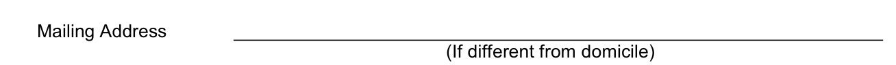 Form SE-1C example filled out, mailing Address