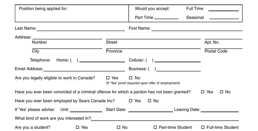 part 1 to filling in printable sears hometown employment application