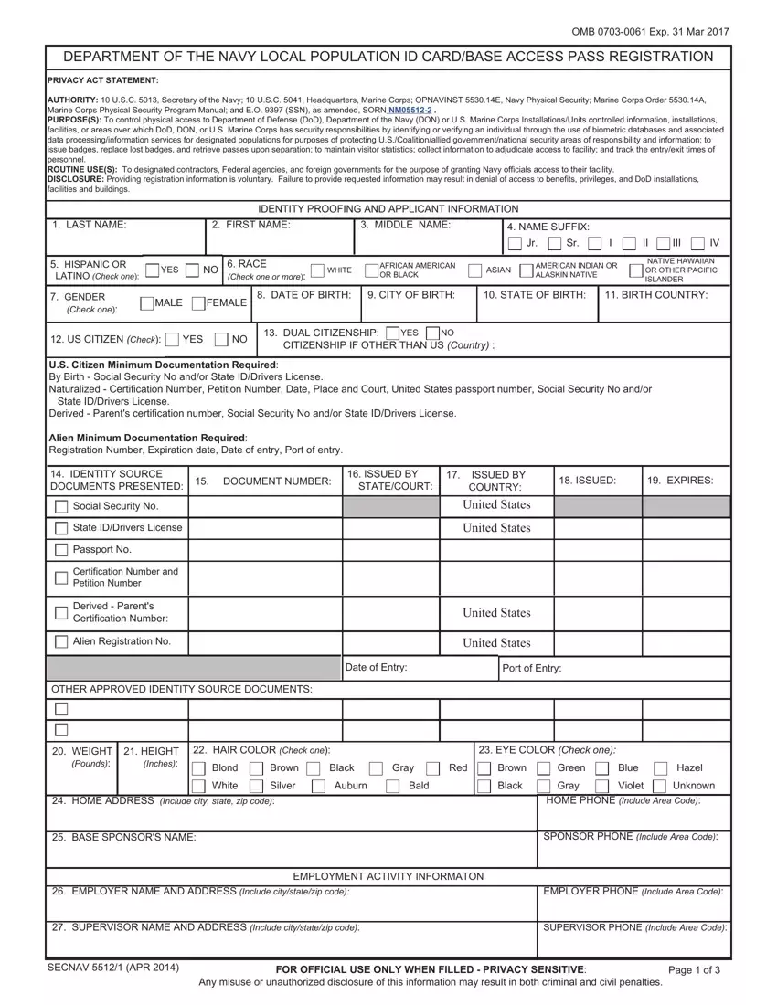 Secnav 5512 1 Form first page preview