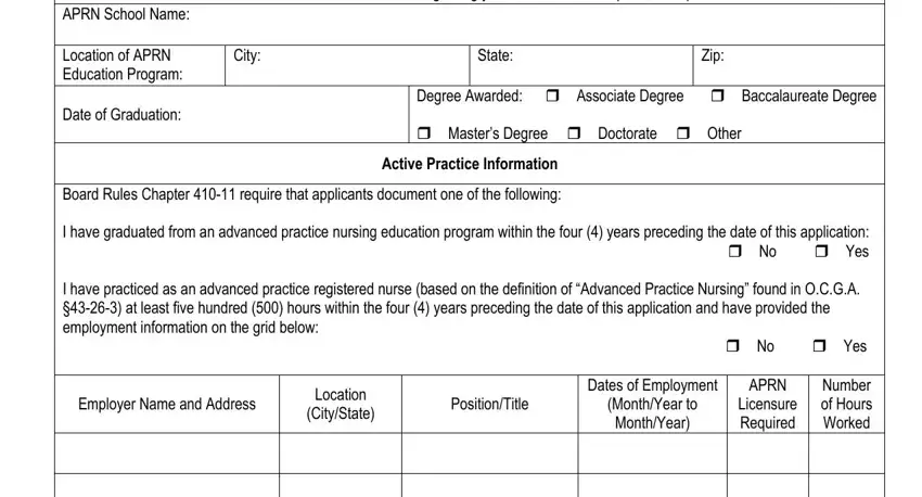 Completing Secretary Of State Nurse Practitioner stage 4