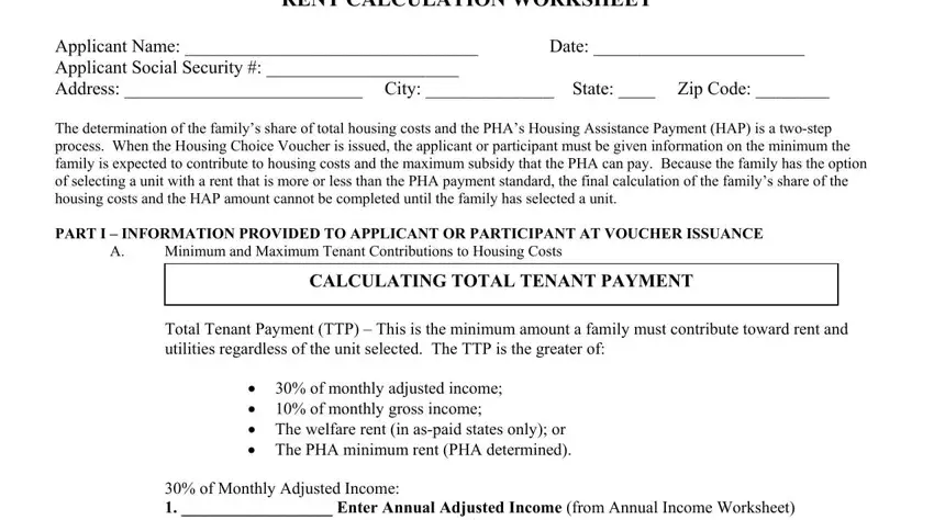 entering details in section 8 subsidy calculator part 1
