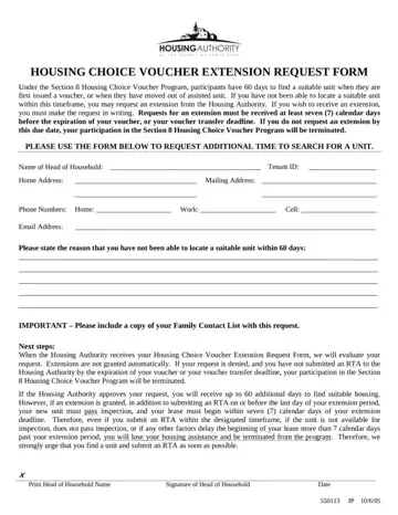 Section 8 Voucher Extension Preview