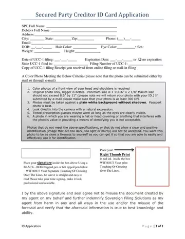 Secure Party Creditor Form Preview