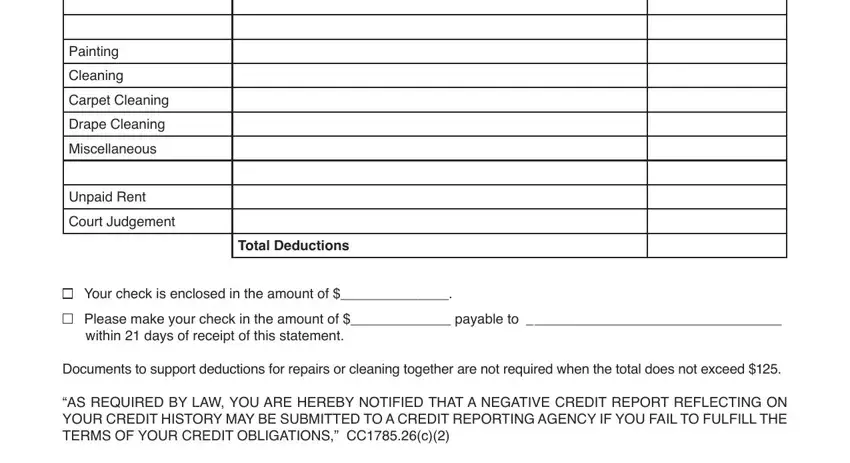 part 2 to filling out sexutity deposit deducyions