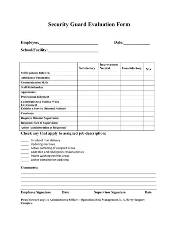Security Evaluation Form Preview