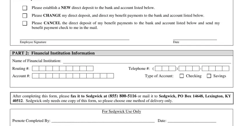 Sedgwick Direct Deposit Form ≡ Fill Out Printable Pdf Forms Online 8320