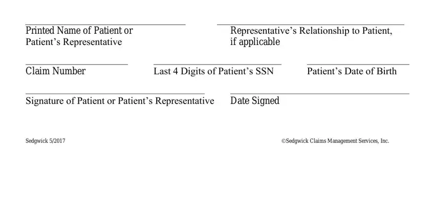 Sedgwick Medical Release Form ≡ Fill Out Printable Pdf Forms Online 0267