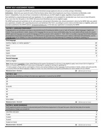 Self Assessment Form For Mpnp Preview