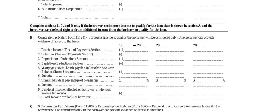 employment income calculation worksheet orX fields to insert