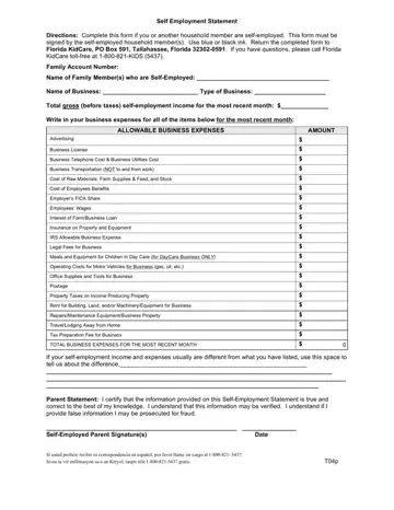 Self Employment Form Preview