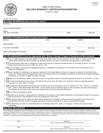 Sellers Residency Certificate Form Preview