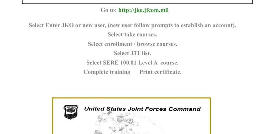 stage 1 to completing sere must training