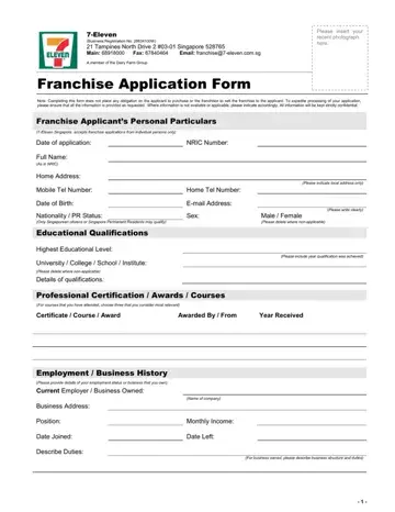 Seven Eleven Application Online Form Preview