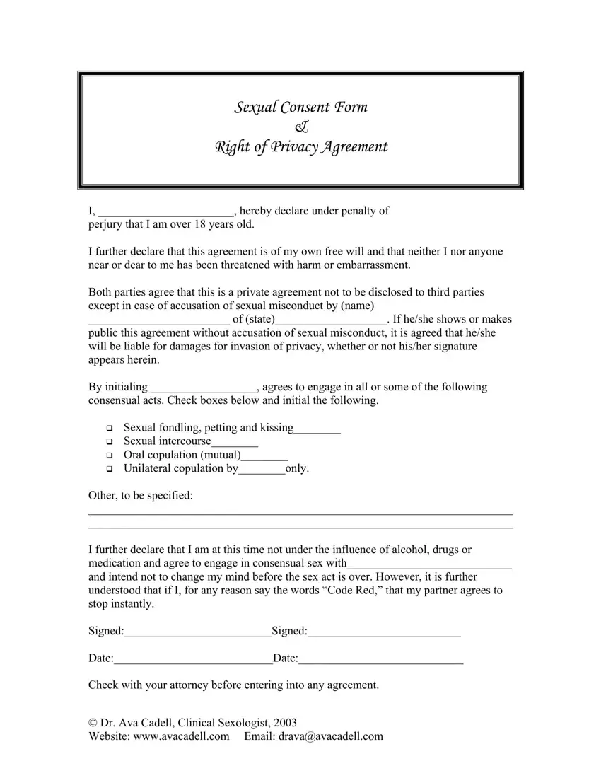 Sexual Consent Form ≡ Fill Out Printable Pdf Forms Online 2476