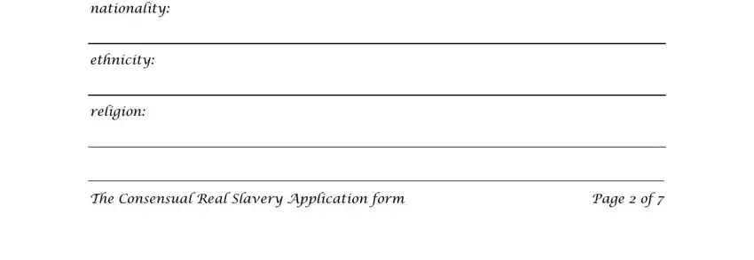 step 5 to entering details in bdsm slave form