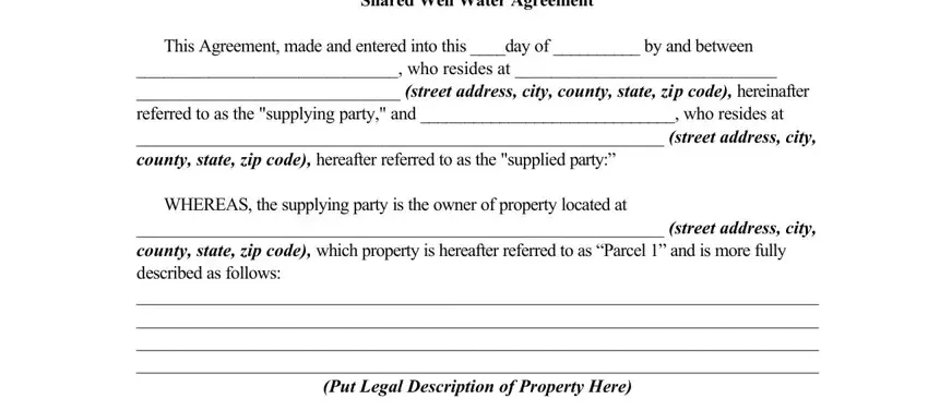 shared well agreement printable blanks to consider