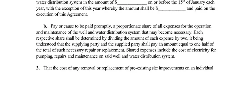 Entering details in shared well agreement printable part 4