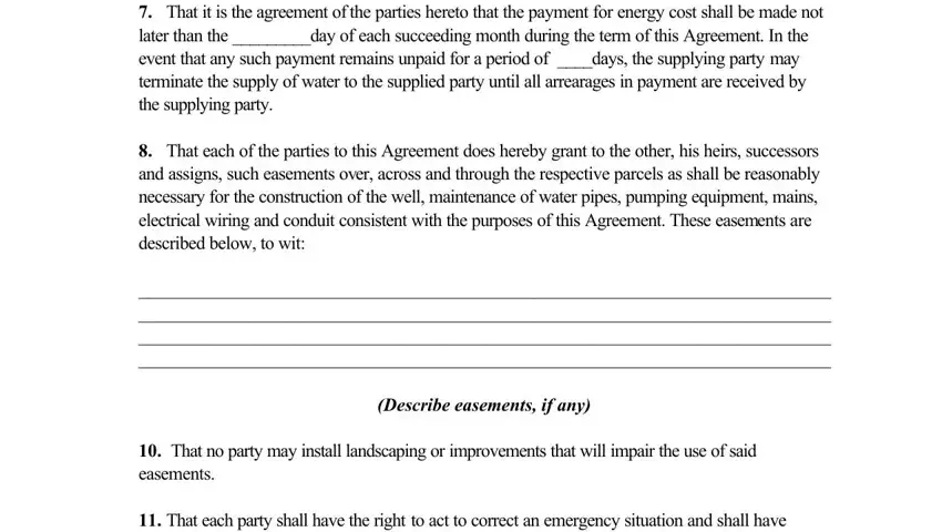 part 5 to entering details in shared well agreement printable