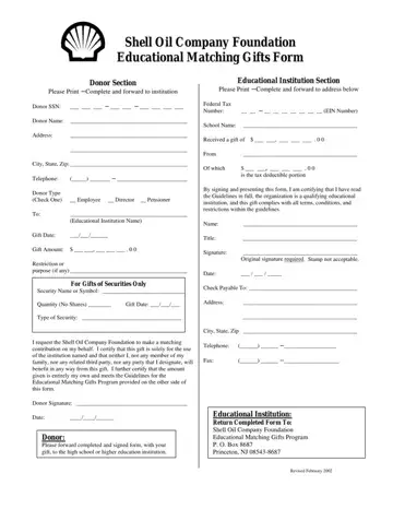 Shell Oil Company Foundation Form Preview